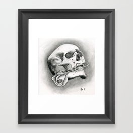 Skull & Rose Framed Art Print