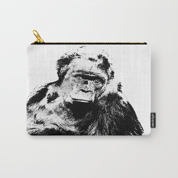 Gorilla In A Pensive Mood Portrait #decor #society6 #buyart Carry-All Pouch
