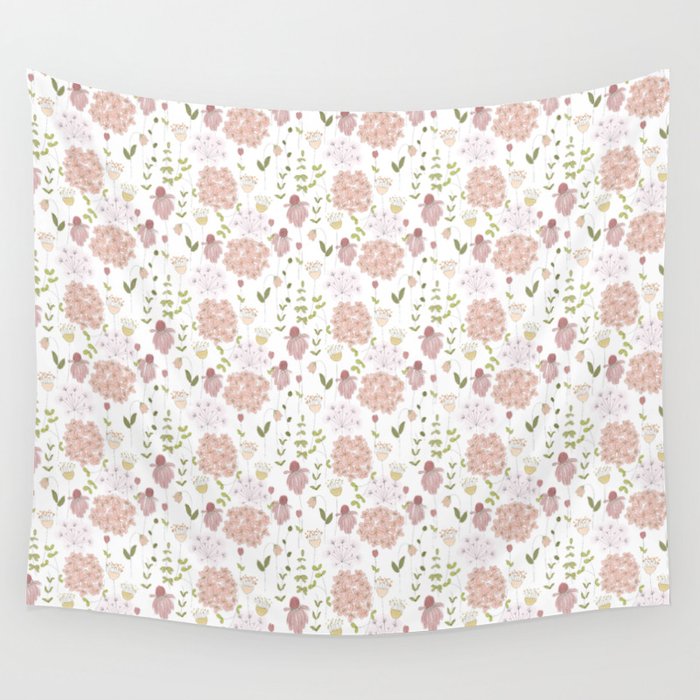 Blush Meadow Wall Tapestry