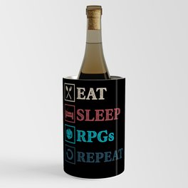 Eat Sleep RPG Repeat Geeky Fantasy Gamer Wine Chiller