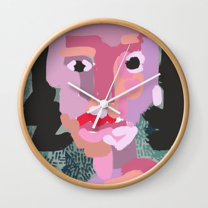 Madame purple Wall Clock