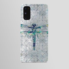 Gemstone Dragonfly on sacred geometry pattern Android Case