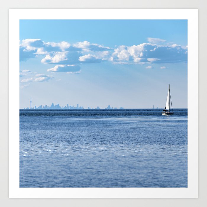 Toronto cityscape photography from Lake Ontario - A Canadian scenic mixture of sea and city Art Print