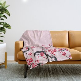 Cherry Blossom Throw Blanket