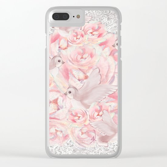 Rose Birds Clear iPhone Case