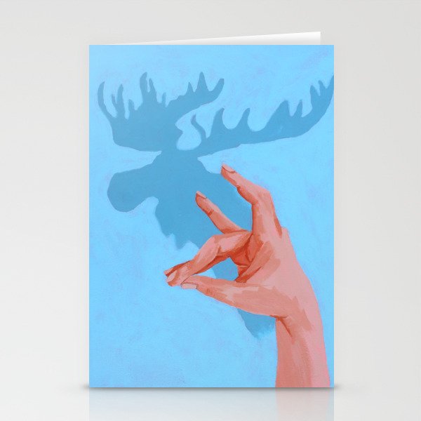 Moose Shadow Puppet Acrylic Painting Stationery Cards
