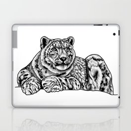 Snow leopard - ink illustration Laptop & iPad Skin