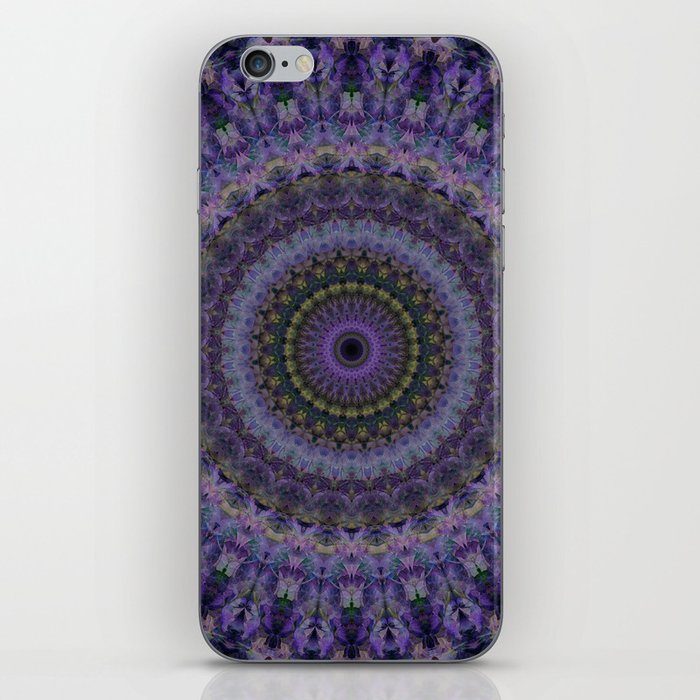 Mandala with violet and purple ornaments iPhone Skin
