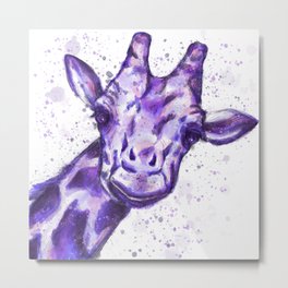The Purple Giraffe  Metal Print