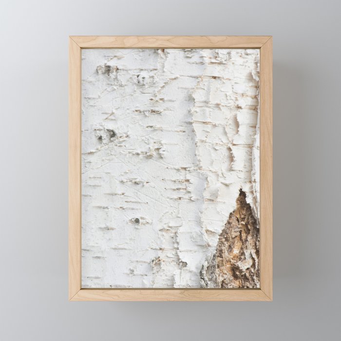 Birch bark pattern Framed Mini Art Print