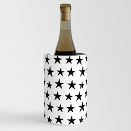 Star Pattern Black On White Wine Chiller