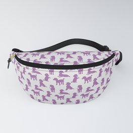 Sparkly Pink Poodles on White Fanny Pack