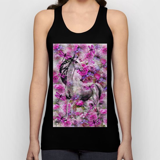 Horse in the Garden Unisex Tank Top