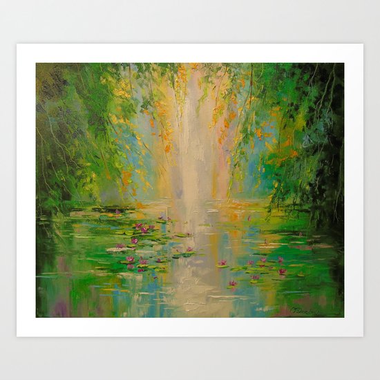 By the pond Art Print