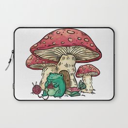 Cottagecore Frog and Mushroom House Laptop Sleeve
