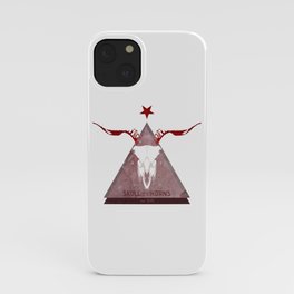 Skull and Horns double Red Pyramid iPhone Case