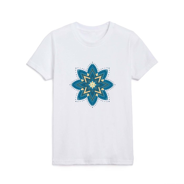 Blue star mandala Kids T Shirt