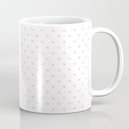 Light Soft Pastel Pink Mini Love hearts on White Coffee Mug