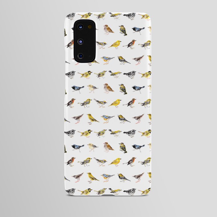 Warbler and Vireo Pattern on White Android Case
