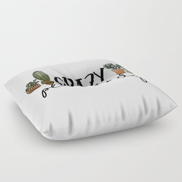 Crazy Plan Lady With Exotic Plants Floor Pillow