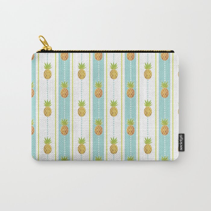 Vintage Glitter Pineapples Carry-All Pouch