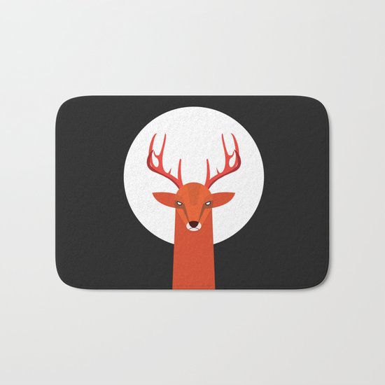 Deer and Moon Bath Mat