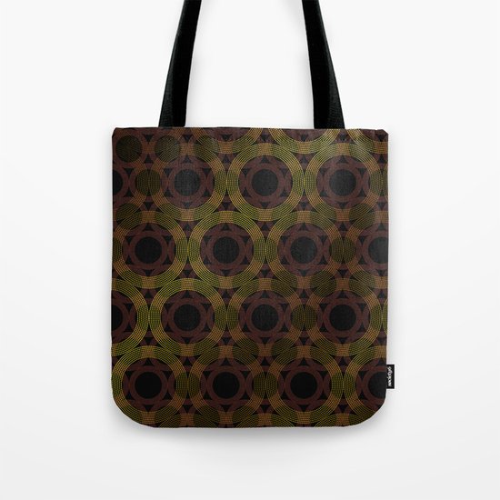 Beaded Circles Maroon and Gold Tote Bag