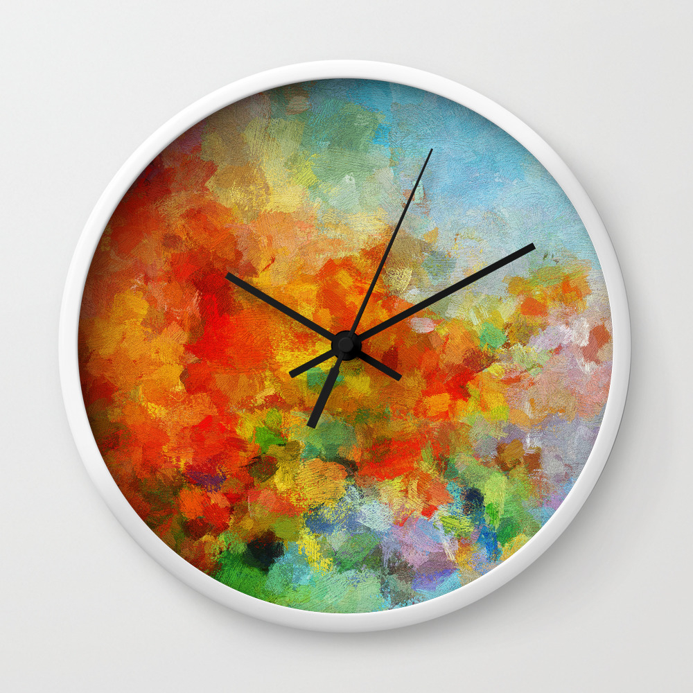 Abstract And Minimalist Landscape Painting Wall Clock By