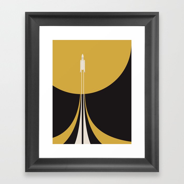 Minimal Space Travel Poster Framed Art Print