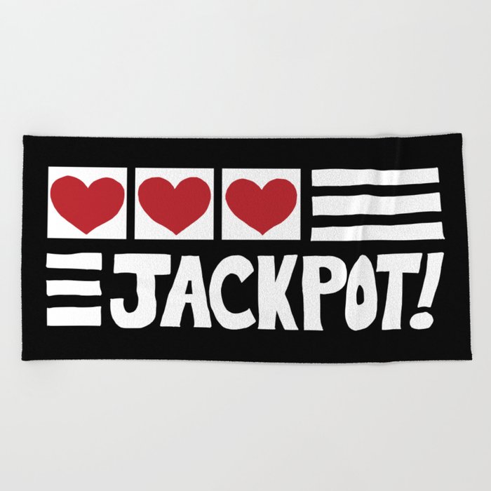 Triple Heart Jackpot Beach Towel