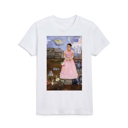Frida Kahlo Self-portrait on the border line between Mexico and the United States, 1932 Kids T Shirt