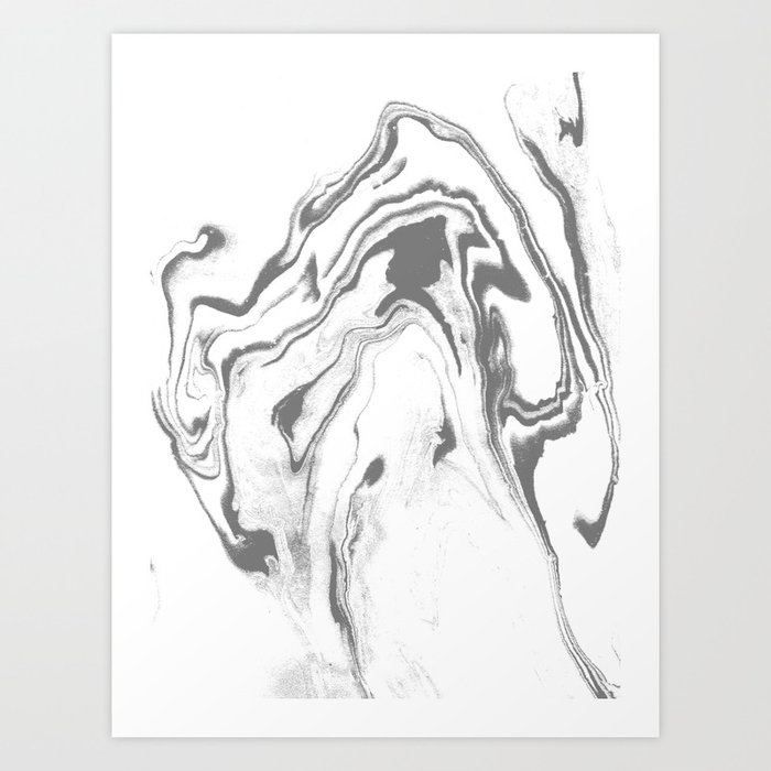 Eiji Spilled Ink Black And White Marble Abstract Watercolor