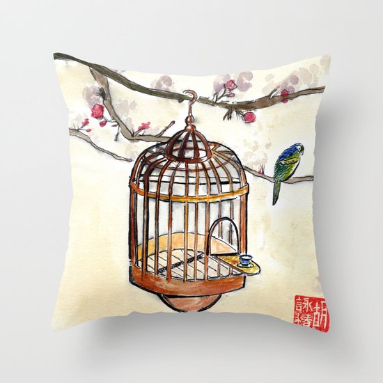 Chinese tea break Throw Pillow