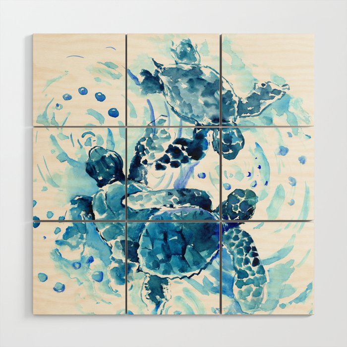 Three Sea Turtles Blue Bathroom Turtle Artwork Underwater Wood Wall Art By Surenart Society6 - Turtle Wall Art For Bathroom Three Sea Turtles Blue Bathroom Turtle Artwork Underwater Wood Wall Art By Surenart Society6 - Turtle Wall Art For Bathroom