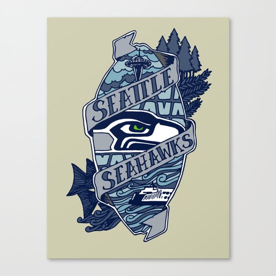 Go Hawks Canvas Print