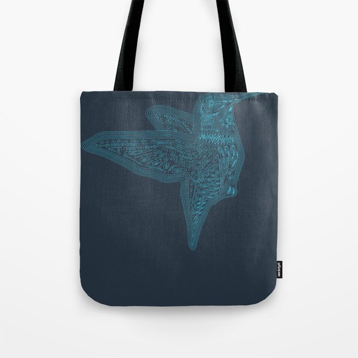 Humming Bird Blue Tote Bag