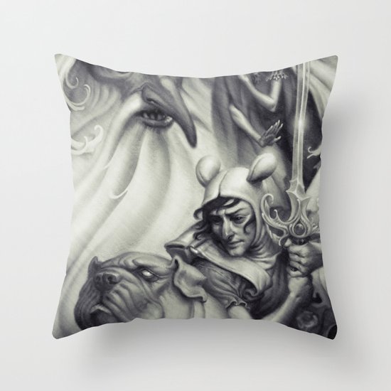 Another Castle :: Duotone Print Throw Pillow