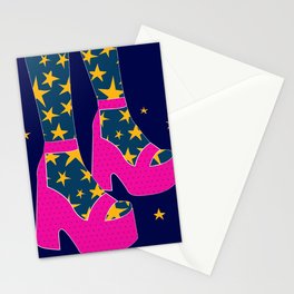 Boogie Wonderland // Pink, Fun, Shoes, Stars, Girly Stationery Cards