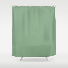 Abstract Green Basil 88aa88 Solid Color Block Spring Summer Shower Curtain