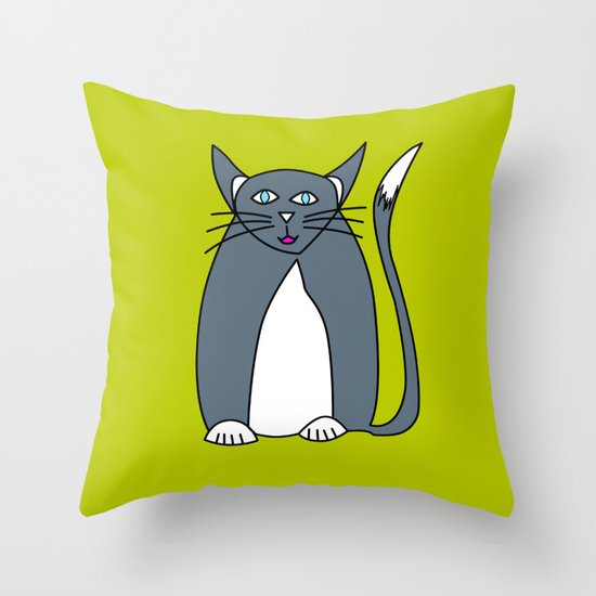 Pussy cat Pussy cat, I love you! Throw Pillow