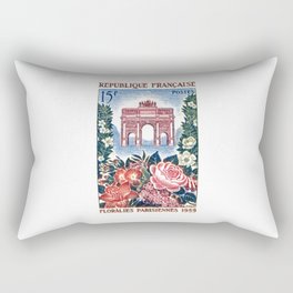 1959 FRANCE Paris Flower Show Postage Stamp Rectangular Pillow