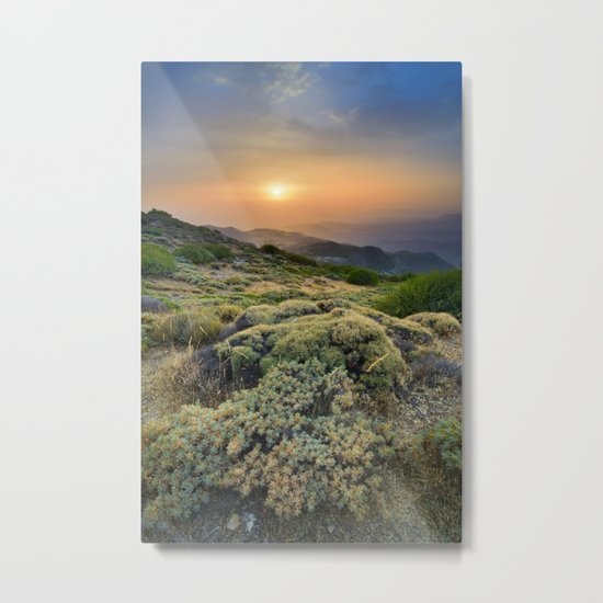 Summer Sunset At The Mountains Metal Print