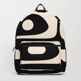 Mid Century Modern Piquet Abstract Pattern in Black and Almond Cream Backpack