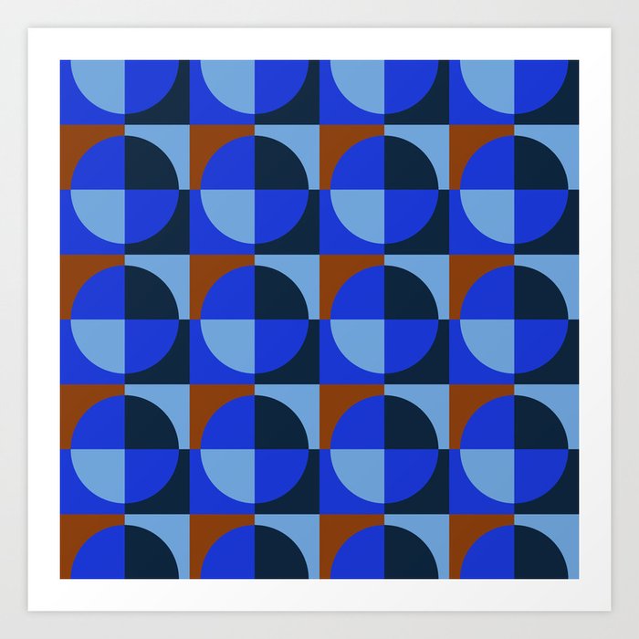 blue geometric   Art Print
