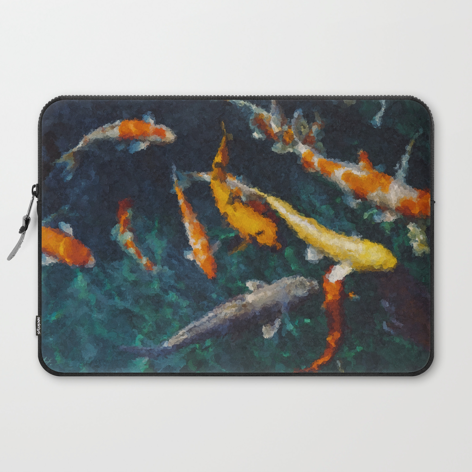 Koi Fish Pond Styled Painting Wall Art Poster Big Wall Art Fish