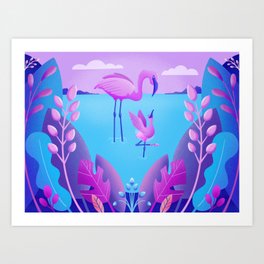 Why be a flamingo dancer? Art Print