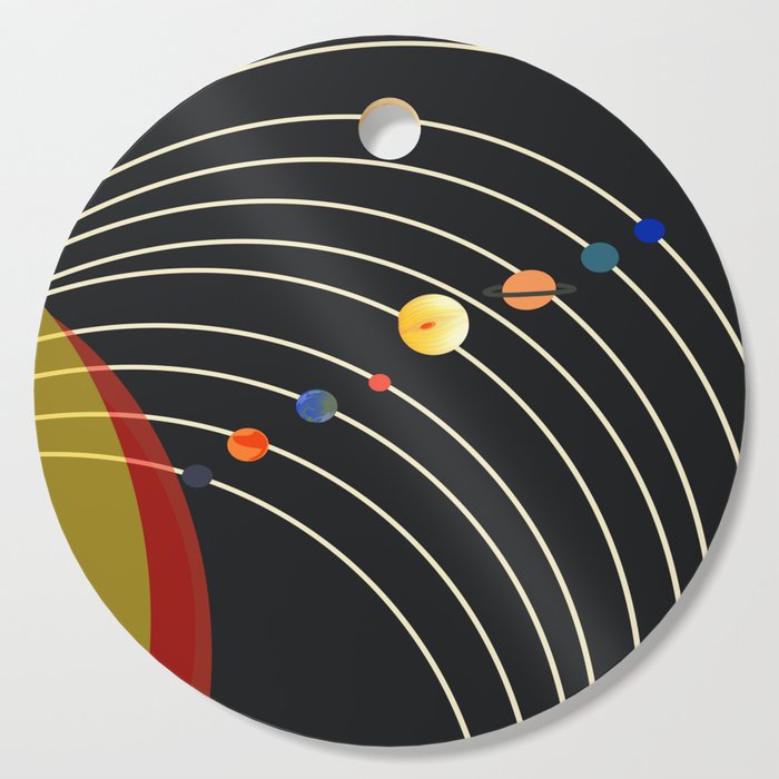 Minimalistic Planet Chart Cutting Board