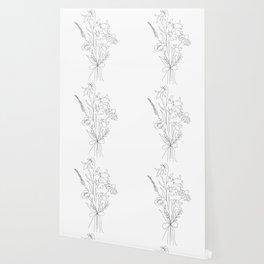 Line Drawing Wallpaper For Any Decor Style Society6,Cartoon Furniture Clipart