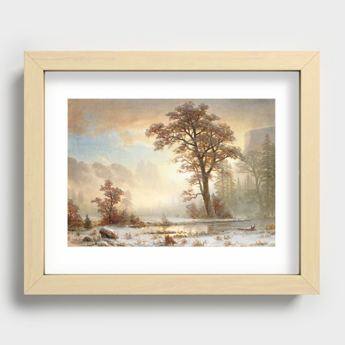 Valley of the Yosemite - First Snowfall of the Year - Albert Bierstadt  Recessed Framed Print