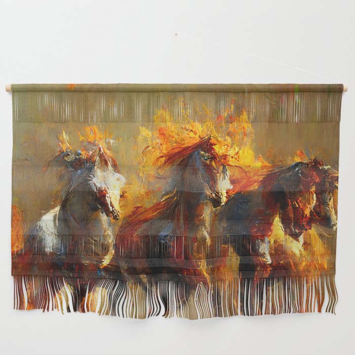 Flaming Horses Wall Hanging